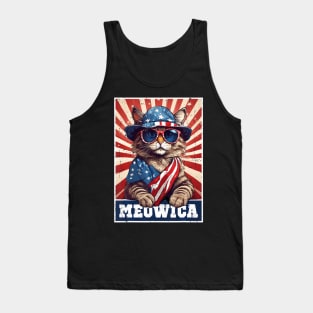 Meowica 4Th Of July Cat American Flag Cat ny 4Th Of July Tank Top